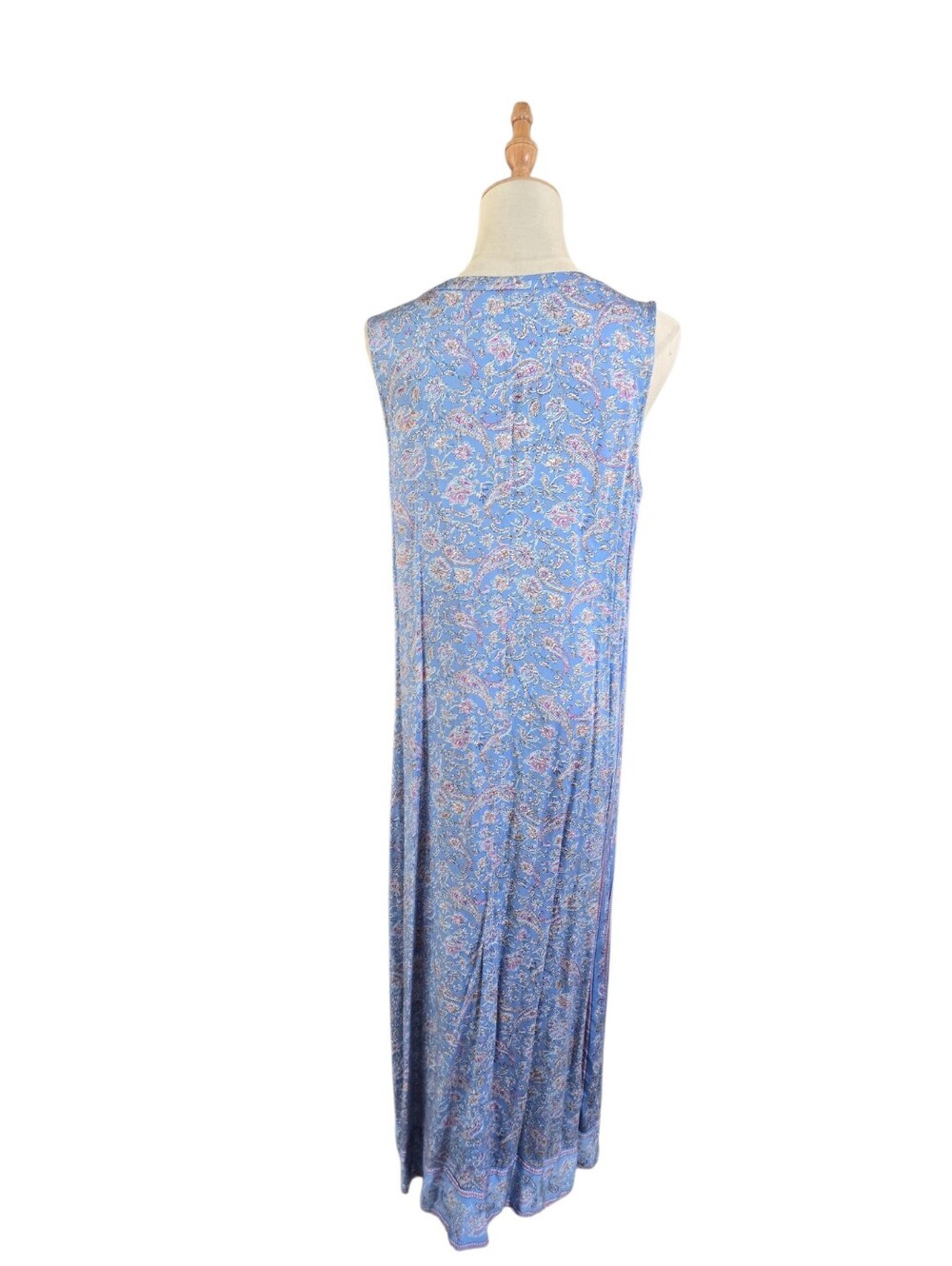 J. Jill Blue Paisley Sleeveless Print Tall Maxi Dress - Picture 4 of 7